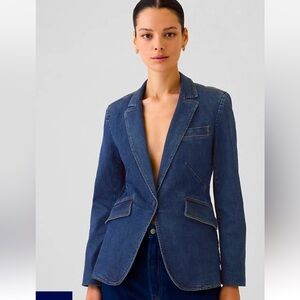 GAP Women’s Denim Blazer in dark indigo - size petite 2